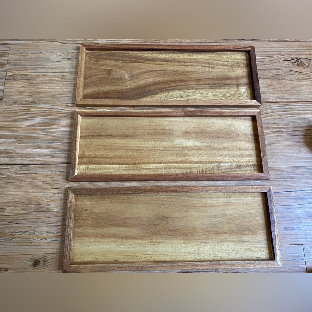 3 wood trays
